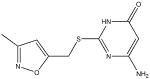 6-amino-2-{[(3-methyl-1,2-oxazol-5-yl)methyl]sulfanyl}-3,4-dihydropyrimidin-4-one Structure