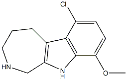 6-chloro-9-methoxy-1H,2H,3H,4H,5H,10H-azepino[3,4-b]indole 구조식 이미지