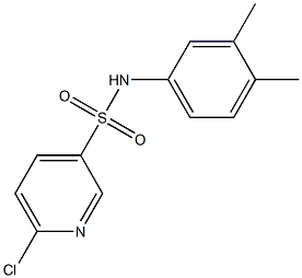 6-chloro-N-(3,4-dimethylphenyl)pyridine-3-sulfonamide 구조식 이미지