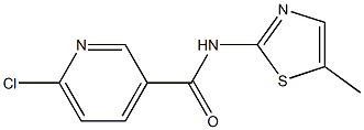 6-chloro-N-(5-methyl-1,3-thiazol-2-yl)pyridine-3-carboxamide 구조식 이미지