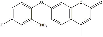 7-(2-amino-4-fluorophenoxy)-4-methyl-2H-chromen-2-one 구조식 이미지