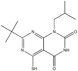 7-tert-butyl-1-isobutyl-5-mercaptopyrimido[4,5-d]pyrimidine-2,4(1H,3H)-dione Structure