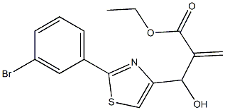 ethyl 2-{[2-(3-bromophenyl)-1,3-thiazol-4-yl](hydroxy)methyl}prop-2-enoate 구조식 이미지