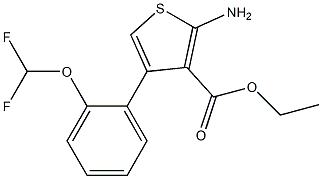 ethyl 2-amino-4-[2-(difluoromethoxy)phenyl]thiophene-3-carboxylate 구조식 이미지