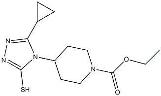 ethyl 4-(3-cyclopropyl-5-sulfanyl-4H-1,2,4-triazol-4-yl)piperidine-1-carboxylate 구조식 이미지