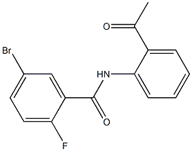 N-(2-acetylphenyl)-5-bromo-2-fluorobenzamide 구조식 이미지