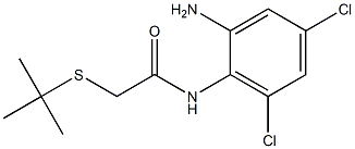 N-(2-amino-4,6-dichlorophenyl)-2-(tert-butylsulfanyl)acetamide 구조식 이미지
