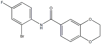 N-(2-bromo-4-fluorophenyl)-2,3-dihydro-1,4-benzodioxine-6-carboxamide 구조식 이미지