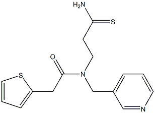 N-(2-carbamothioylethyl)-N-(pyridin-3-ylmethyl)-2-(thiophen-2-yl)acetamide 구조식 이미지