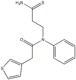 N-(2-carbamothioylethyl)-N-phenyl-2-(thiophen-3-yl)acetamide 구조식 이미지