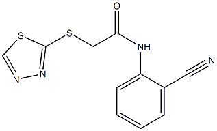 N-(2-cyanophenyl)-2-(1,3,4-thiadiazol-2-ylsulfanyl)acetamide 구조식 이미지