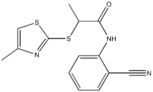 N-(2-cyanophenyl)-2-[(4-methyl-1,3-thiazol-2-yl)sulfanyl]propanamide 구조식 이미지