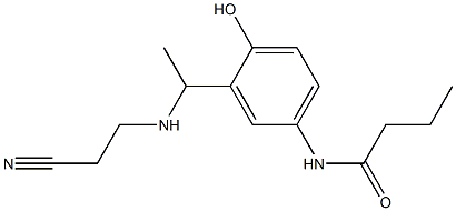 N-(3-{1-[(2-cyanoethyl)amino]ethyl}-4-hydroxyphenyl)butanamide 구조식 이미지