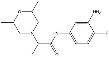 N-(3-amino-4-fluorophenyl)-2-(2,6-dimethylmorpholin-4-yl)propanamide 구조식 이미지