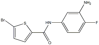 N-(3-amino-4-fluorophenyl)-5-bromothiophene-2-carboxamide 구조식 이미지