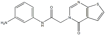 N-(3-aminophenyl)-2-{4-oxo-3H,4H-thieno[2,3-d]pyrimidin-3-yl}acetamide 구조식 이미지