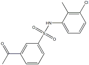 N-(3-chloro-2-methylphenyl)-3-acetylbenzene-1-sulfonamide 구조식 이미지