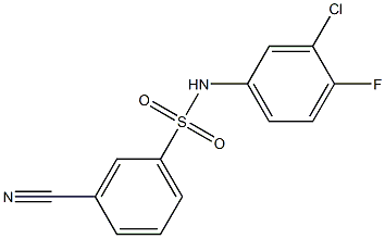 N-(3-chloro-4-fluorophenyl)-3-cyanobenzene-1-sulfonamide 구조식 이미지