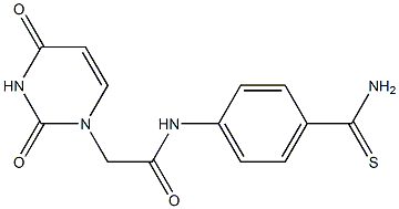 N-(4-carbamothioylphenyl)-2-(2,4-dioxo-1,2,3,4-tetrahydropyrimidin-1-yl)acetamide 구조식 이미지