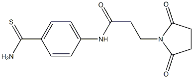 N-(4-carbamothioylphenyl)-3-(2,5-dioxopyrrolidin-1-yl)propanamide 구조식 이미지