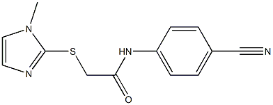 N-(4-cyanophenyl)-2-[(1-methyl-1H-imidazol-2-yl)sulfanyl]acetamide 구조식 이미지