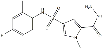 N-(4-fluoro-2-methylphenyl)-5-(hydrazinocarbonyl)-1-methyl-1H-pyrrole-3-sulfonamide 구조식 이미지