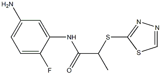 N-(5-amino-2-fluorophenyl)-2-(1,3,4-thiadiazol-2-ylsulfanyl)propanamide 구조식 이미지