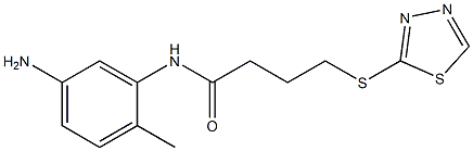 N-(5-amino-2-methylphenyl)-4-(1,3,4-thiadiazol-2-ylsulfanyl)butanamide 구조식 이미지