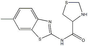 N-(6-methyl-1,3-benzothiazol-2-yl)-1,3-thiazolidine-4-carboxamide 구조식 이미지