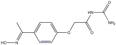 N-(aminocarbonyl)-2-{4-[(1E)-N-hydroxyethanimidoyl]phenoxy}acetamide 구조식 이미지