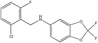 N-[(2-chloro-6-fluorophenyl)methyl]-2,2-difluoro-2H-1,3-benzodioxol-5-amine 구조식 이미지