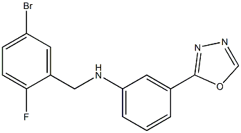 N-[(5-bromo-2-fluorophenyl)methyl]-3-(1,3,4-oxadiazol-2-yl)aniline Structure