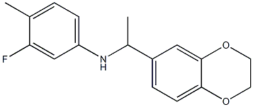 N-[1-(2,3-dihydro-1,4-benzodioxin-6-yl)ethyl]-3-fluoro-4-methylaniline 구조식 이미지