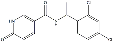 N-[1-(2,4-dichlorophenyl)ethyl]-6-oxo-1,6-dihydropyridine-3-carboxamide 구조식 이미지