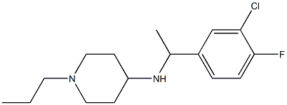 N-[1-(3-chloro-4-fluorophenyl)ethyl]-1-propylpiperidin-4-amine 구조식 이미지