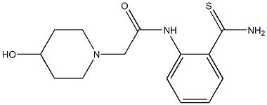 N-[2-(aminocarbonothioyl)phenyl]-2-(4-hydroxypiperidin-1-yl)acetamide 구조식 이미지