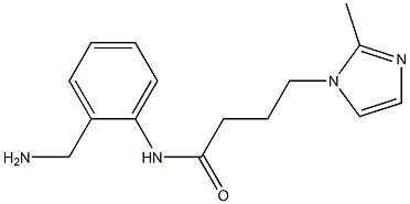 N-[2-(aminomethyl)phenyl]-4-(2-methyl-1H-imidazol-1-yl)butanamide 구조식 이미지