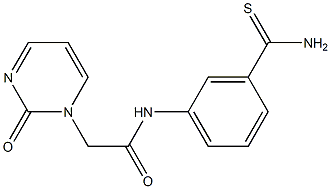 N-[3-(aminocarbonothioyl)phenyl]-2-(2-oxopyrimidin-1(2H)-yl)acetamide 구조식 이미지