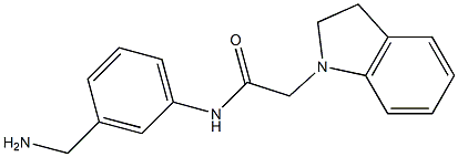 N-[3-(aminomethyl)phenyl]-2-(2,3-dihydro-1H-indol-1-yl)acetamide 구조식 이미지