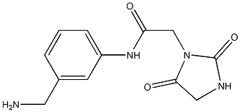 N-[3-(aminomethyl)phenyl]-2-(2,5-dioxoimidazolidin-1-yl)acetamide 구조식 이미지