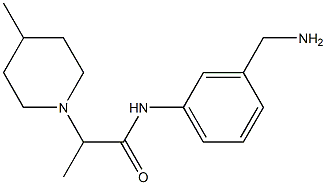 N-[3-(aminomethyl)phenyl]-2-(4-methylpiperidin-1-yl)propanamide 구조식 이미지