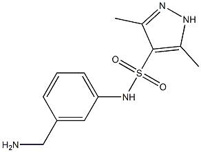 N-[3-(aminomethyl)phenyl]-3,5-dimethyl-1H-pyrazole-4-sulfonamide 구조식 이미지