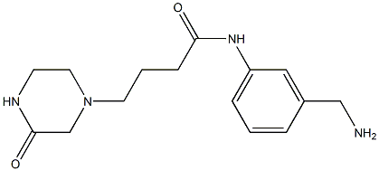 N-[3-(aminomethyl)phenyl]-4-(3-oxopiperazin-1-yl)butanamide 구조식 이미지