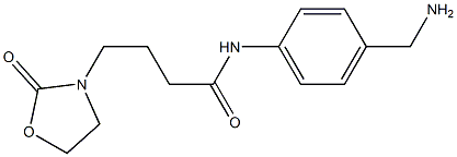 N-[4-(aminomethyl)phenyl]-4-(2-oxo-1,3-oxazolidin-3-yl)butanamide Structure