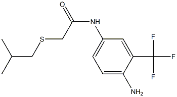 N-[4-amino-3-(trifluoromethyl)phenyl]-2-[(2-methylpropyl)sulfanyl]acetamide 구조식 이미지