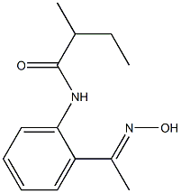 N-{2-[(1E)-N-hydroxyethanimidoyl]phenyl}-2-methylbutanamide 구조식 이미지