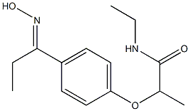 N-ethyl-2-{4-[1-(hydroxyimino)propyl]phenoxy}propanamide 구조식 이미지