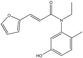 N-ethyl-3-(furan-2-yl)-N-(5-hydroxy-2-methylphenyl)prop-2-enamide 구조식 이미지