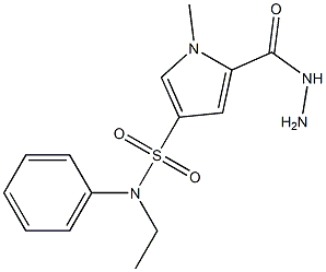 N-ethyl-5-(hydrazinocarbonyl)-1-methyl-N-phenyl-1H-pyrrole-3-sulfonamide 구조식 이미지