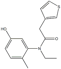 N-ethyl-N-(5-hydroxy-2-methylphenyl)-2-(thiophen-3-yl)acetamide 구조식 이미지